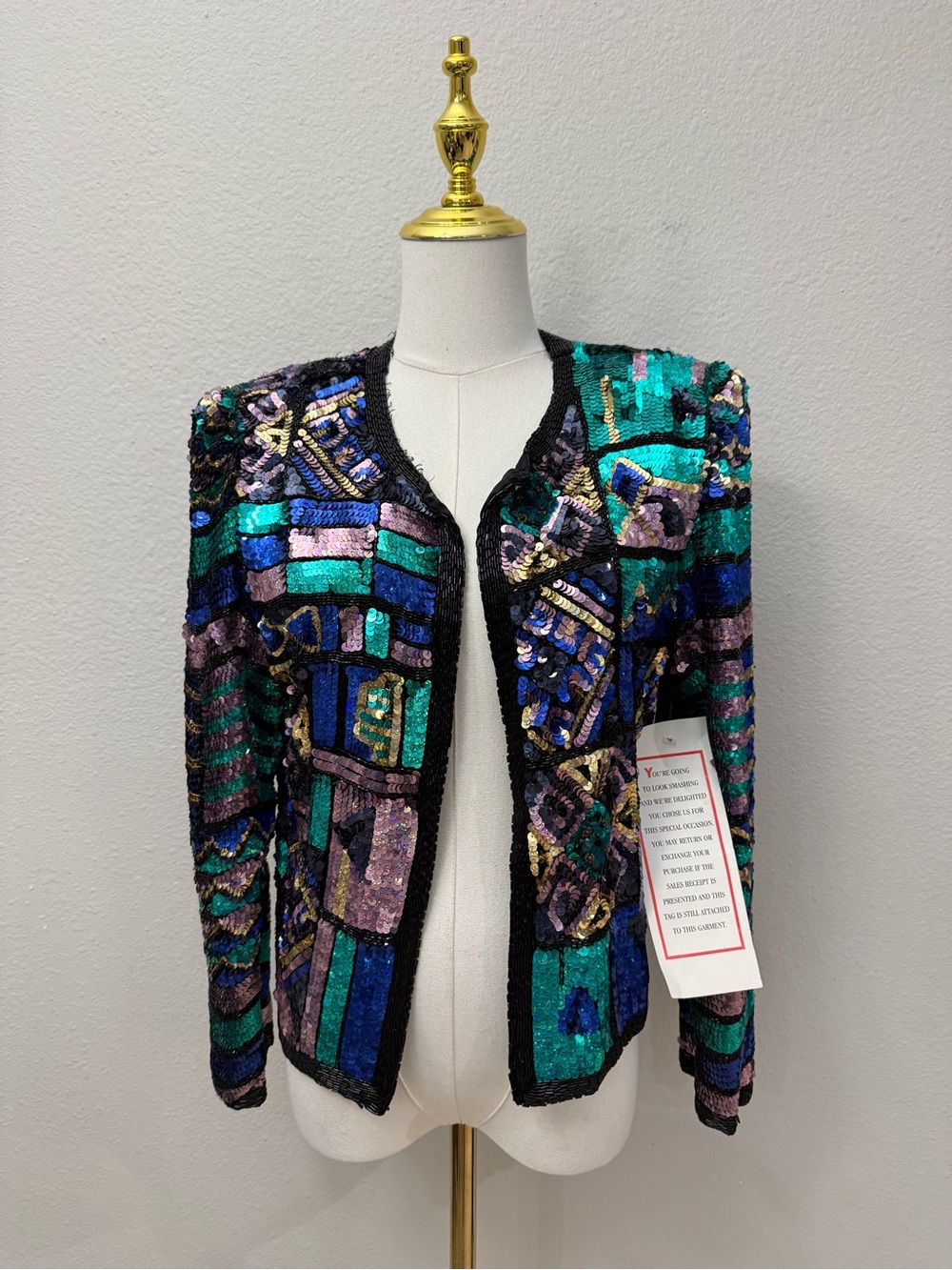 Laurence Kazar New York NWT sz M VINTAGE Beautiful Sequin Top As Is